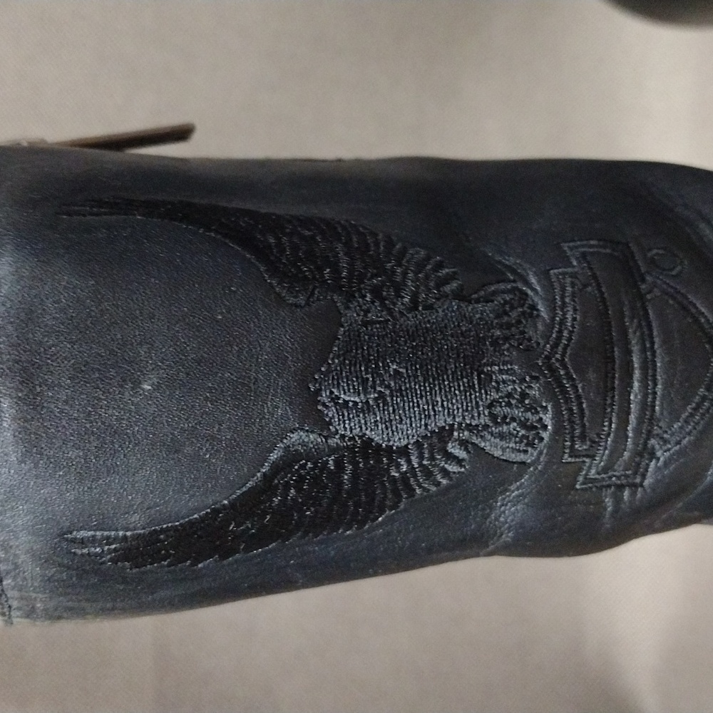 Harley-Davidson black leather boots 8 - Picture 3 of 14